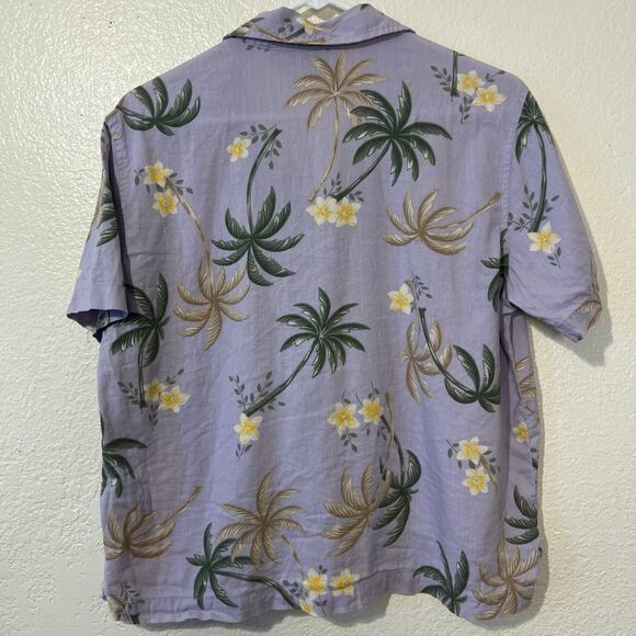 Vintage Y2K 90s Erika Tropical Floral Palm Tree Pocket Hawaiian Shirt Sz Medium - Picture 5 of 6